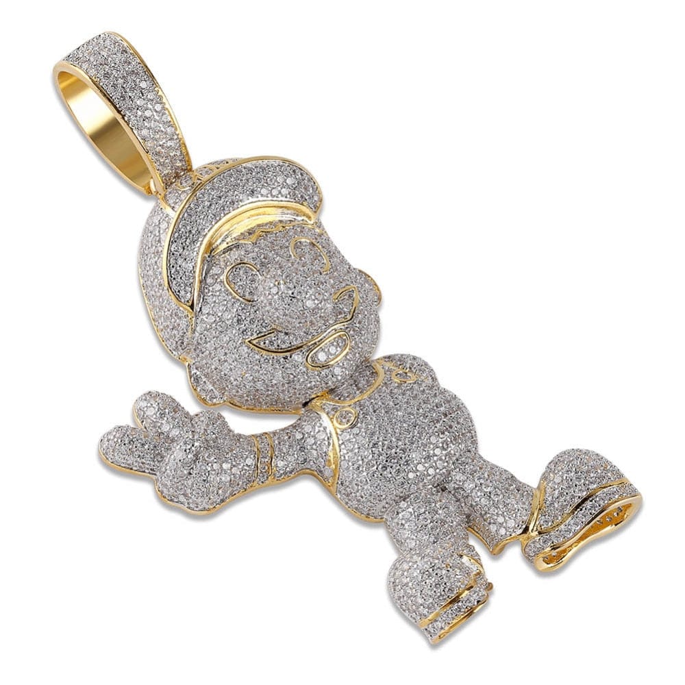 VVS Jewelry hip hop jewelry VVS Jewelry Super Mario Pendant Iced Out Cuban Chain