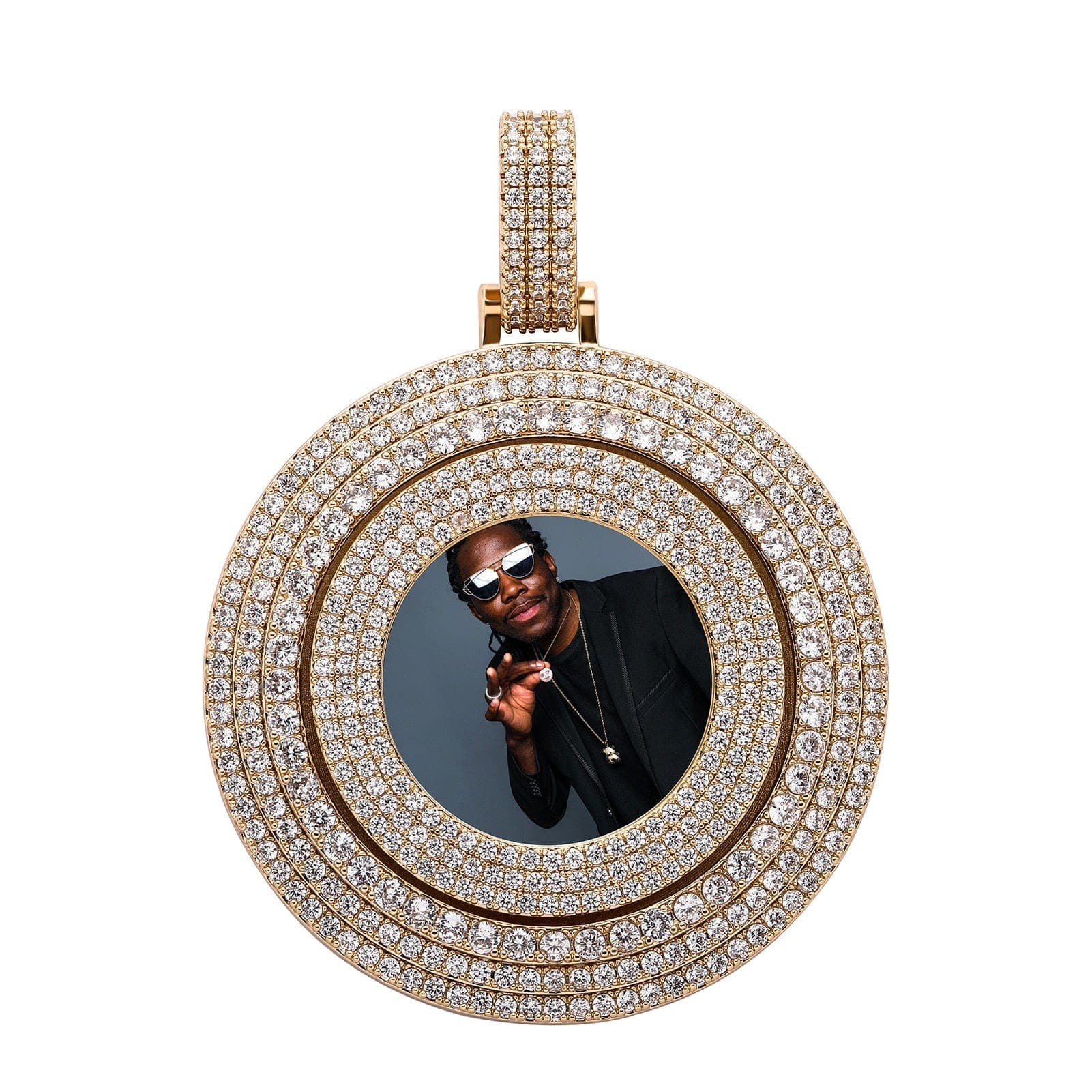VVS Jewelry hip hop jewelry VVS Jewelry Thicc Fully Iced Custom Photo Pendant Necklace