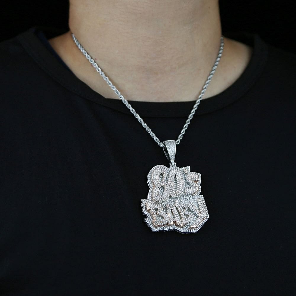 VVS Jewelry hip hop jewelry VVS Jewelry Two-Tone 80's Baby Boss Bling Pendant Chain