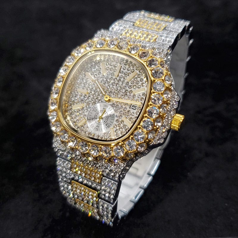 VVS Jewelry hip hop jewelry Watch Gold Silver VVS Jewelry Chronograph Shine Iced out Watch