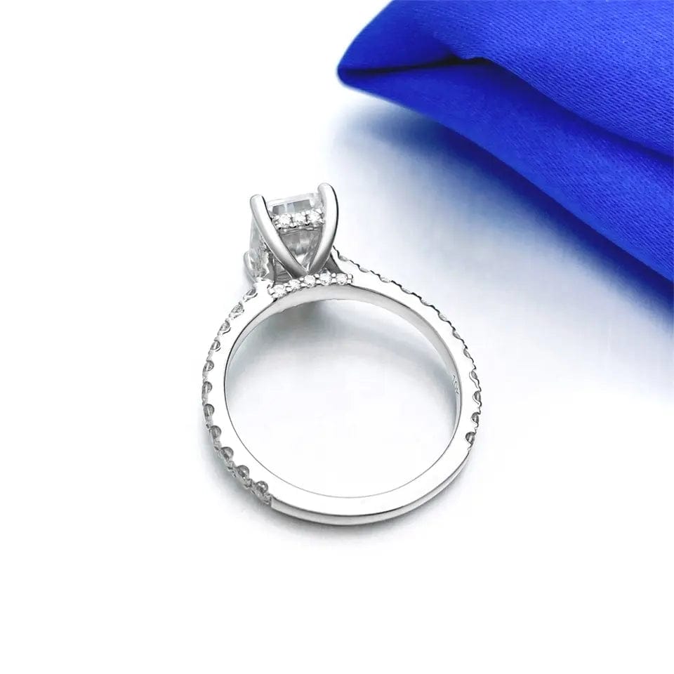 VVS Jewelry hip hop jewelry White Gold Square Radiant Cut 5CT Moissanite Engagement Ring