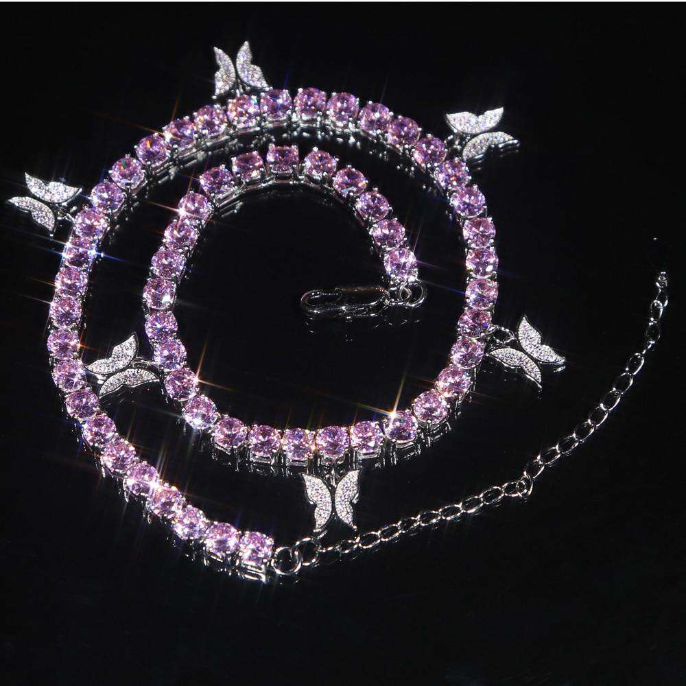 VVS Jewelry hip hop jewelry Women's Butterfly Tennis Choker - Best Quality