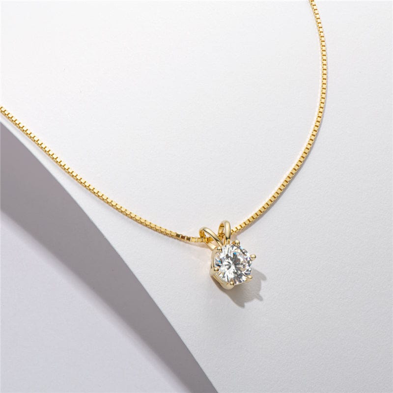 VVS Jewelry hip hop jewelry Yellow Gold Color Moissanite Pendant 925 Silver Necklace
