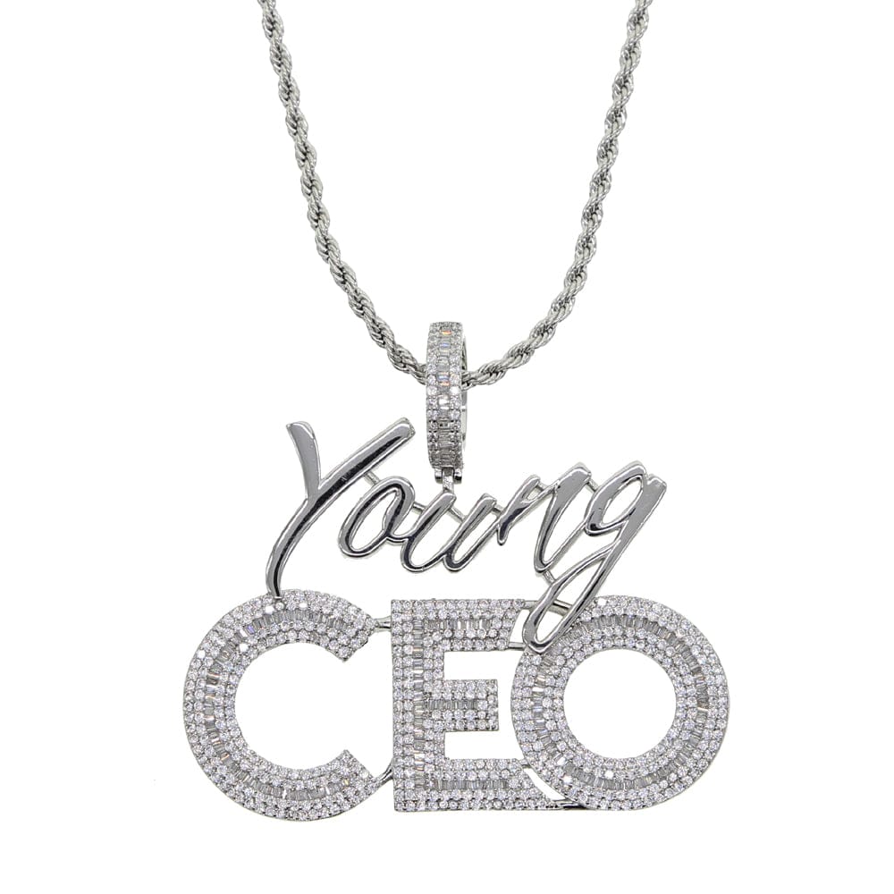 VVS Jewelry hip hop jewelry Young CEO Two Tone Iced Pendant Necklace