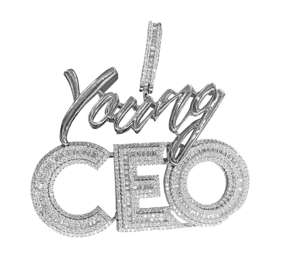 VVS Jewelry hip hop jewelry Young CEO Two Tone Iced Pendant Necklace
